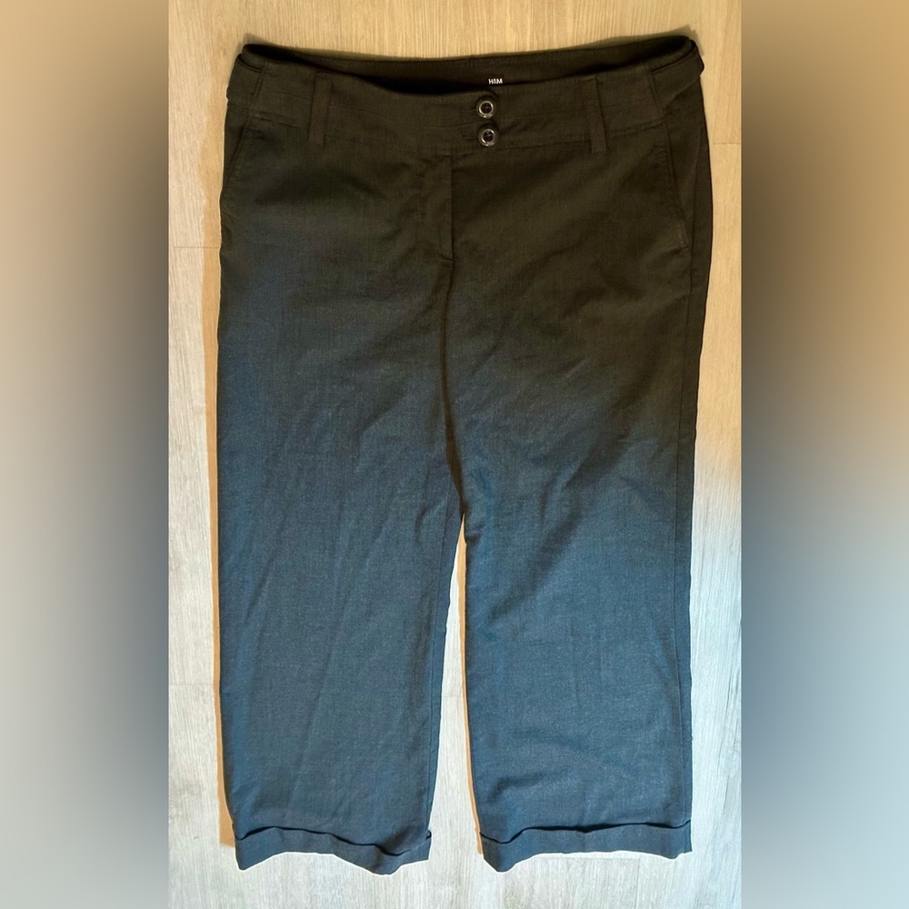H&M Women’s Gray Work Slacks - Size 12, Stylish Office Dress Pants w/ Pockets